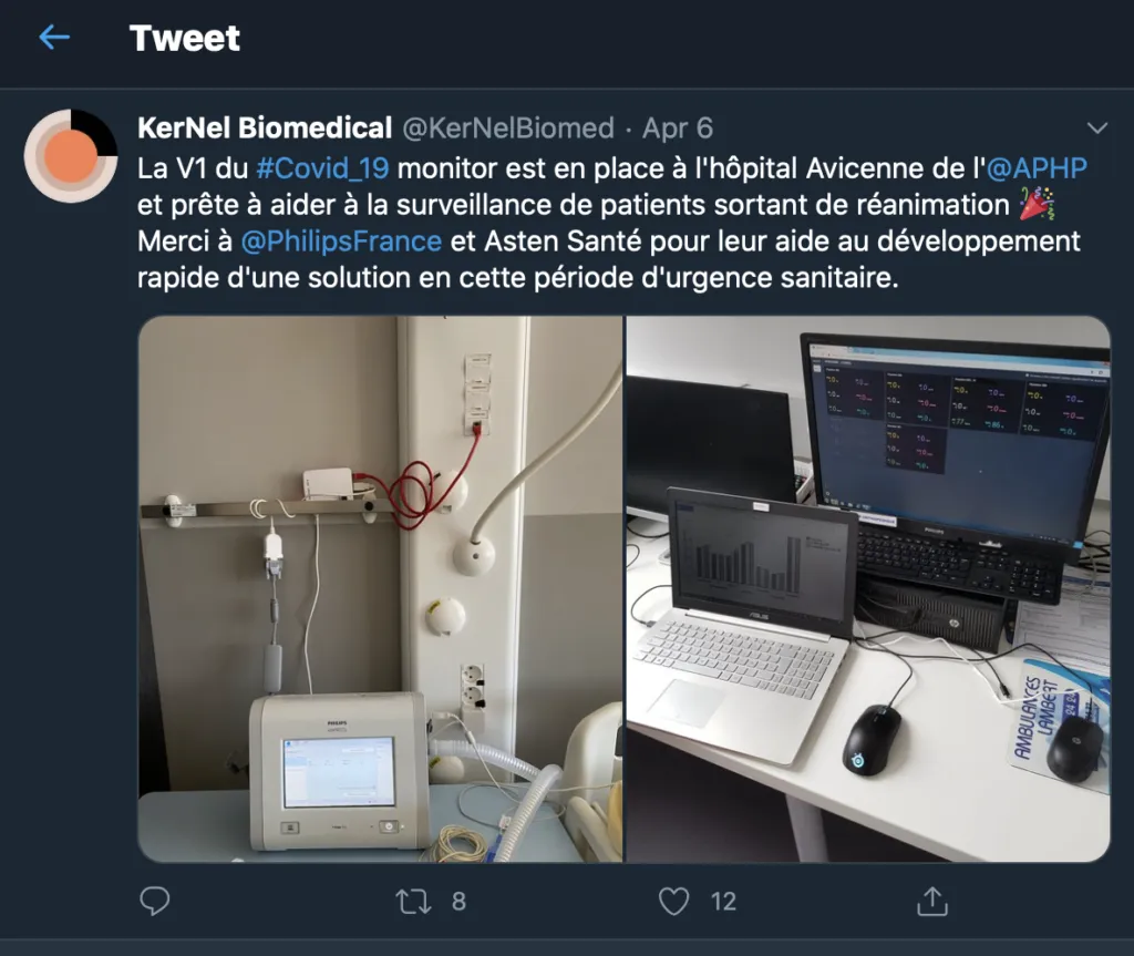 remerciement KerNel Biomedical sur Twitter