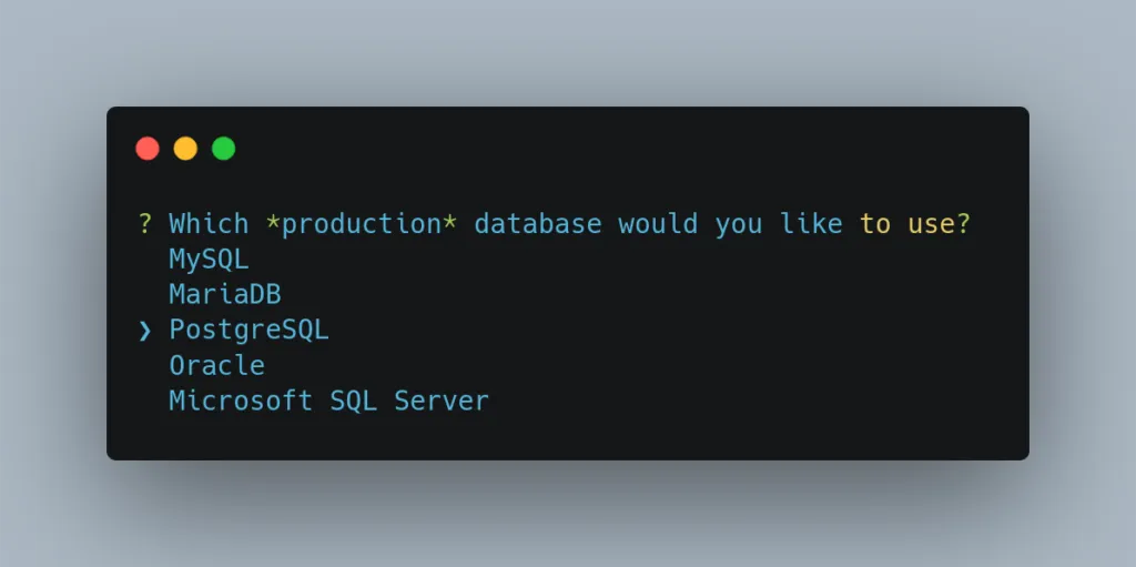 Production Database Choice