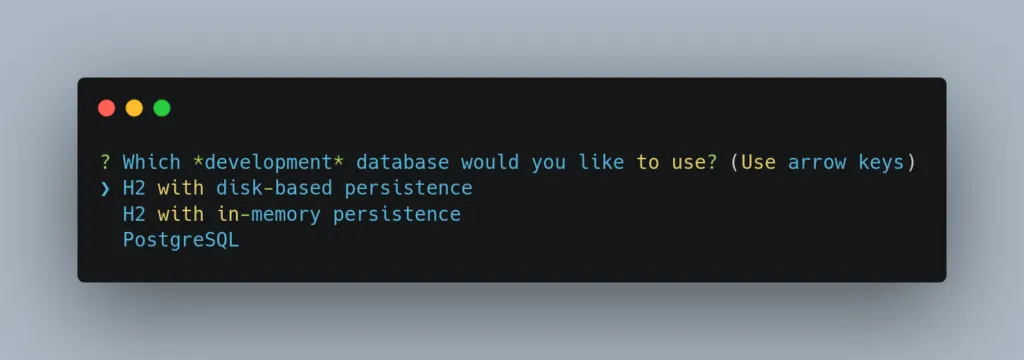 Dev Database Choice