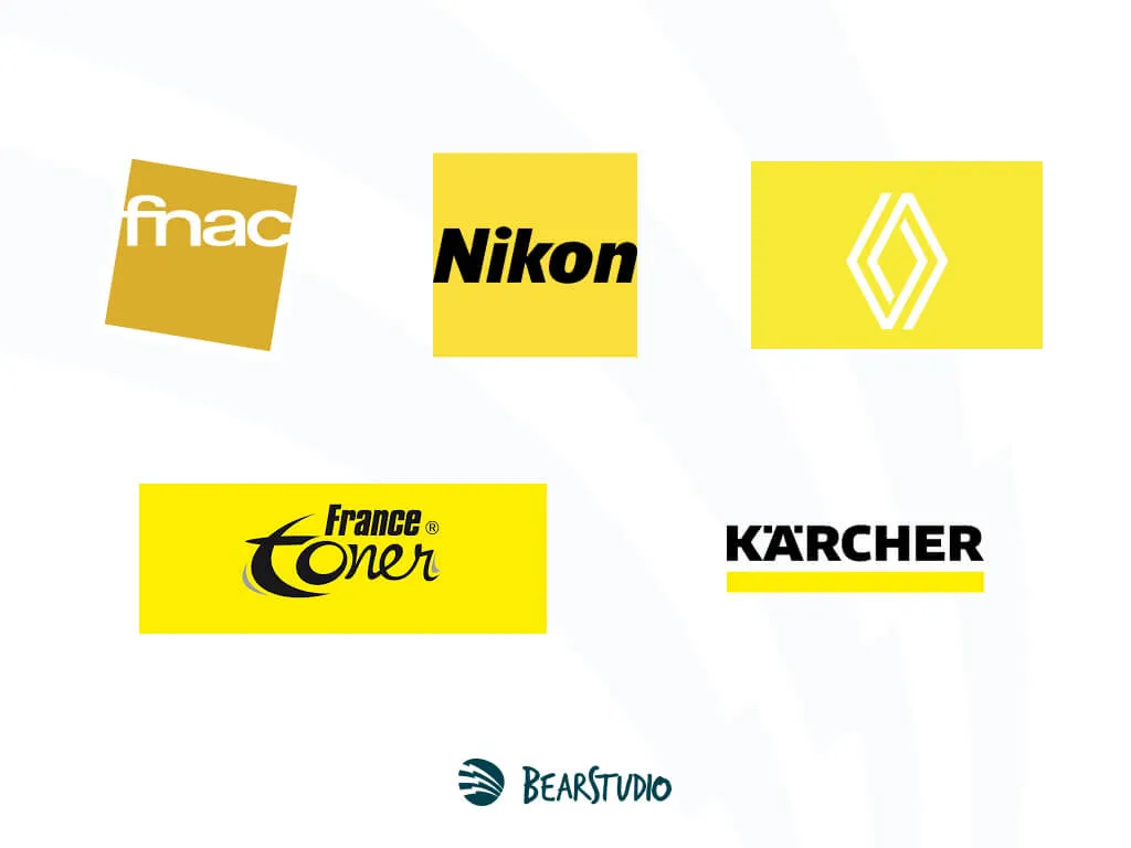 comparaison de logos jaunes