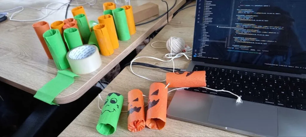 Guirlande en cours de création