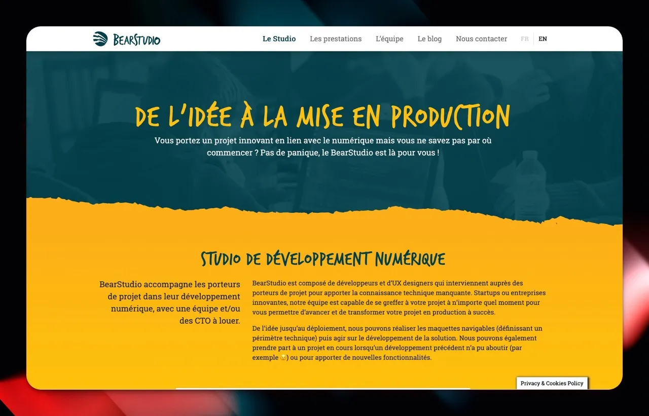 Second version of the bearstudio.fr
website