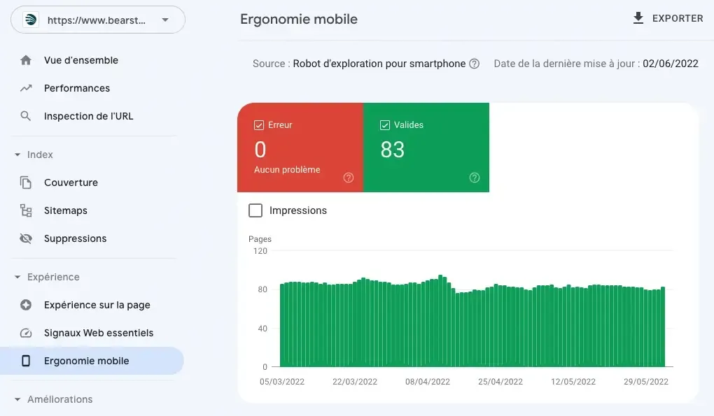 l'ergonomie mobile sur la google search console