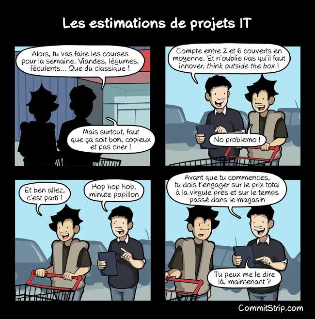 Les estimations de projets IT par CommitStrip