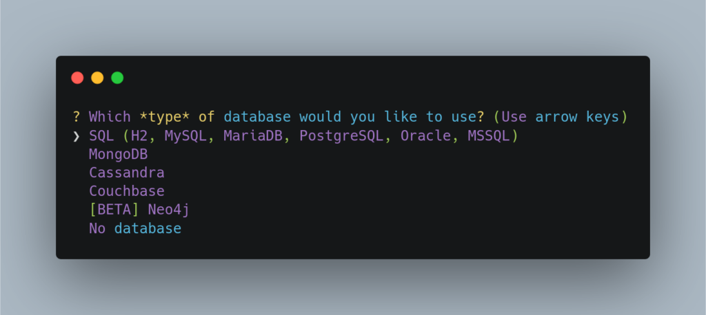 Database Choice
